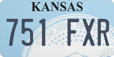 KS license plate 751FXR