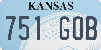 KS license plate 751GOB