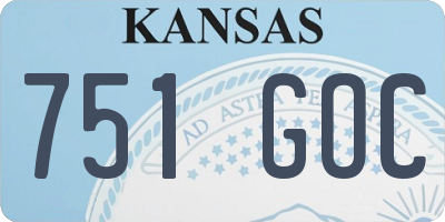 KS license plate 751GOC