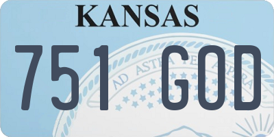 KS license plate 751GOD