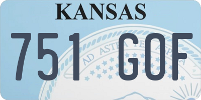 KS license plate 751GOF