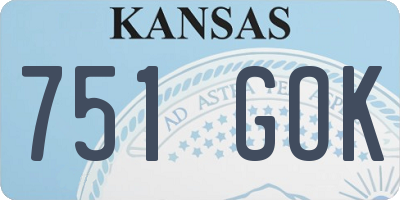 KS license plate 751GOK