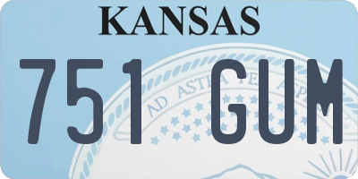 KS license plate 751GUM
