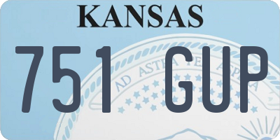 KS license plate 751GUP