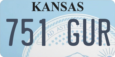 KS license plate 751GUR