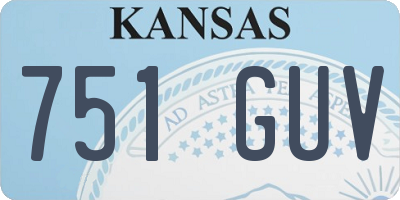 KS license plate 751GUV