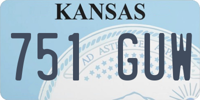 KS license plate 751GUW