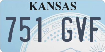 KS license plate 751GVF