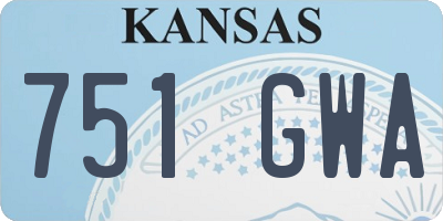KS license plate 751GWA