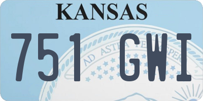 KS license plate 751GWI