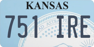 KS license plate 751IRE