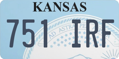 KS license plate 751IRF