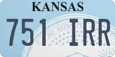 KS license plate 751IRR