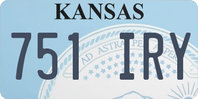 KS license plate 751IRY