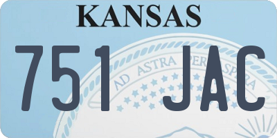 KS license plate 751JAC