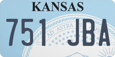 KS license plate 751JBA