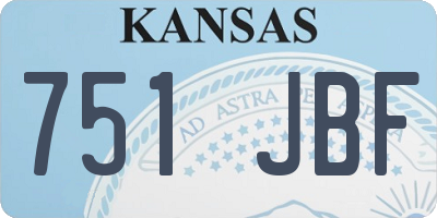 KS license plate 751JBF