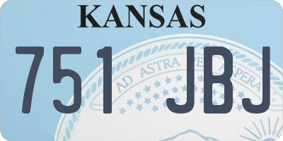 KS license plate 751JBJ