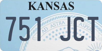 KS license plate 751JCT