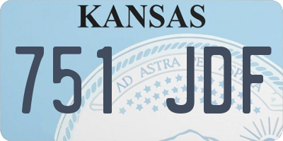 KS license plate 751JDF