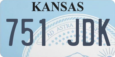 KS license plate 751JDK