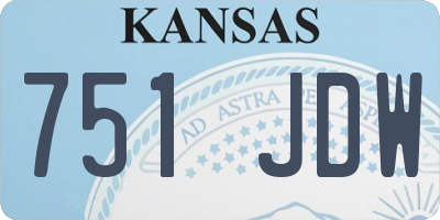 KS license plate 751JDW