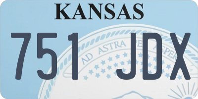 KS license plate 751JDX