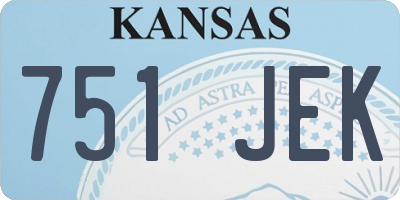 KS license plate 751JEK