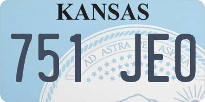 KS license plate 751JEO
