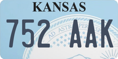 KS license plate 752AAK