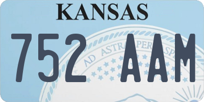KS license plate 752AAM