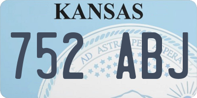 KS license plate 752ABJ