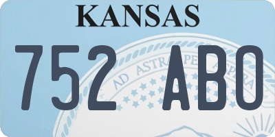 KS license plate 752ABO