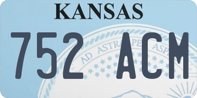 KS license plate 752ACM