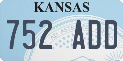 KS license plate 752ADD