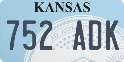 KS license plate 752ADK