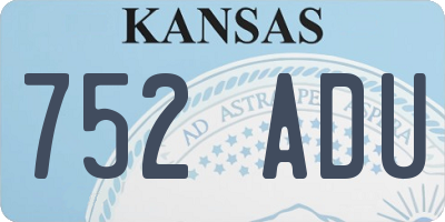KS license plate 752ADU