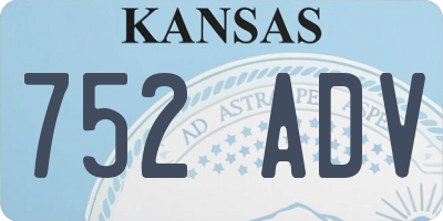 KS license plate 752ADV