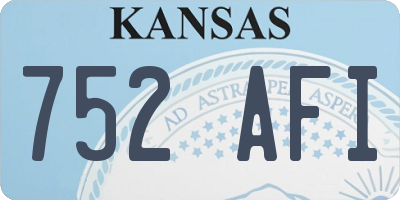 KS license plate 752AFI