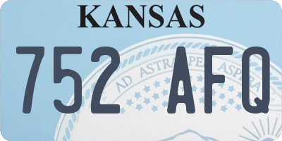 KS license plate 752AFQ
