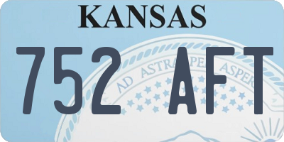 KS license plate 752AFT