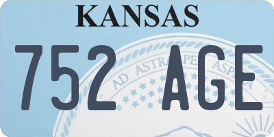 KS license plate 752AGE