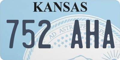 KS license plate 752AHA