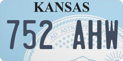 KS license plate 752AHW