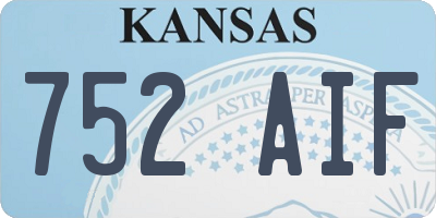 KS license plate 752AIF