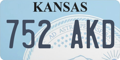 KS license plate 752AKD
