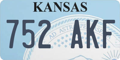 KS license plate 752AKF