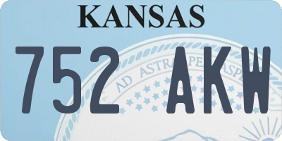 KS license plate 752AKW