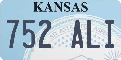 KS license plate 752ALI