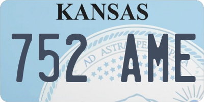 KS license plate 752AME